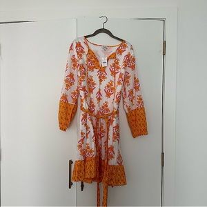 J Crew Pink, Orange & White Floral Dress